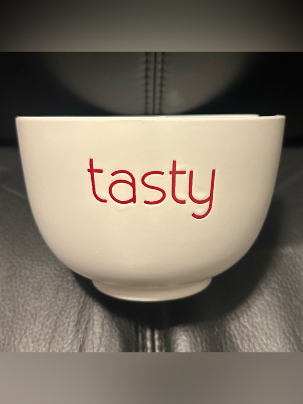 White Ceramic “Tasty” Ramen Bowl